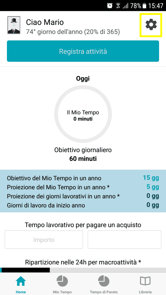 Come aggiungere un'attività in Tempomat